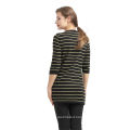 Latest Arrival simple design brown stripe pattern cashmere pullover